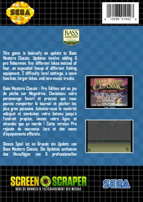 Bass Masters Classic - Pro Edition (USA) box cover back
